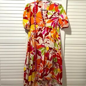 London Times midi dress, floral, cotton, size 4 (S), excellent condition